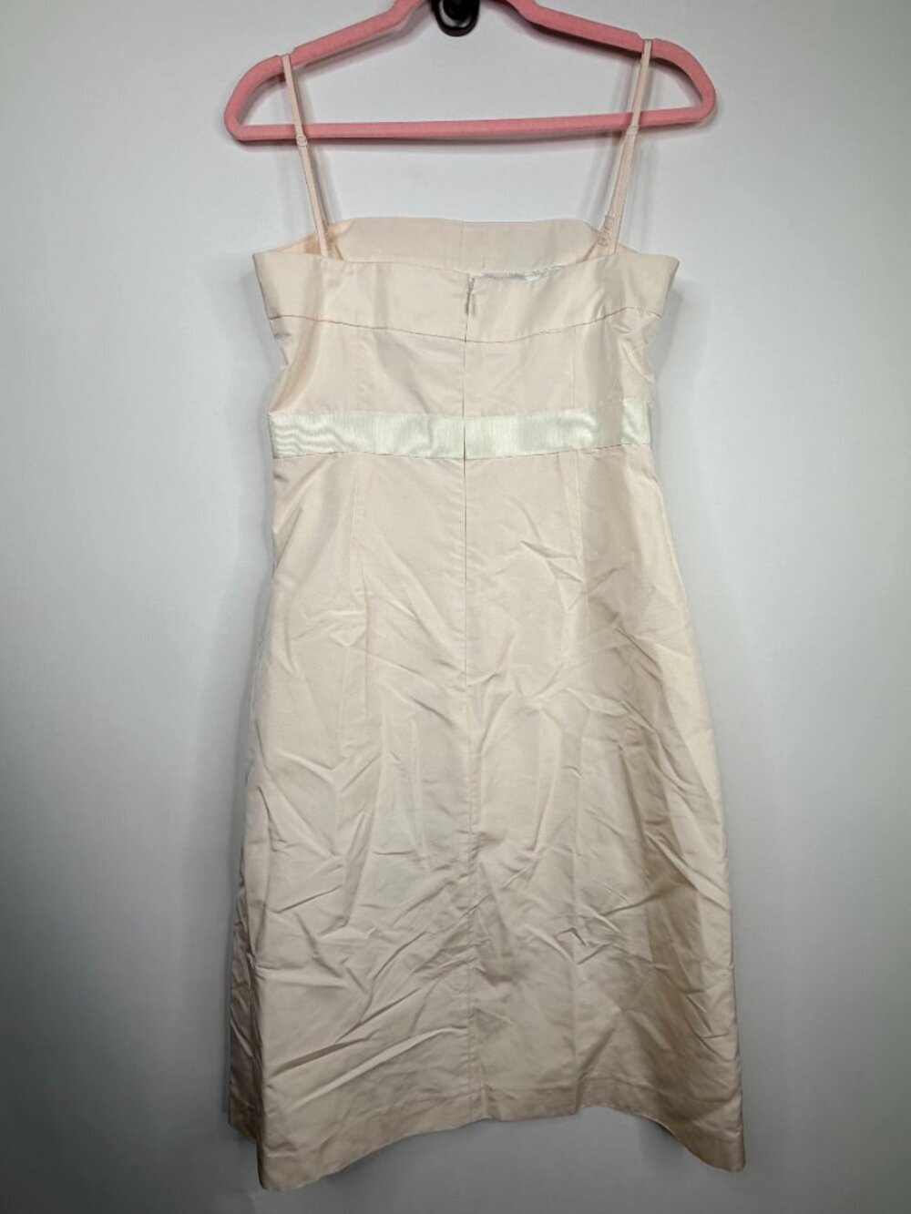 2/$30 J Crew Silk Bow Strapless Sundress Knee Length Bright Cream 6 #A2926 - Picture 4 of 6
